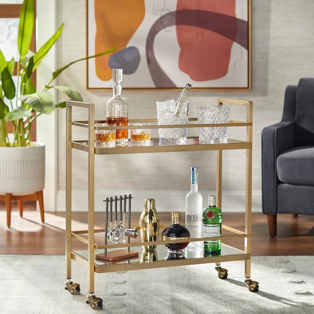 Simple Living Manhattan Bar Cart - Gold