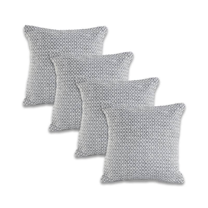 Hobbs Set of 2 Transitional Geometric Cotton Throw Pillow Covers, 18" x 18", 2 PCS (Covers Only) by Sevita
