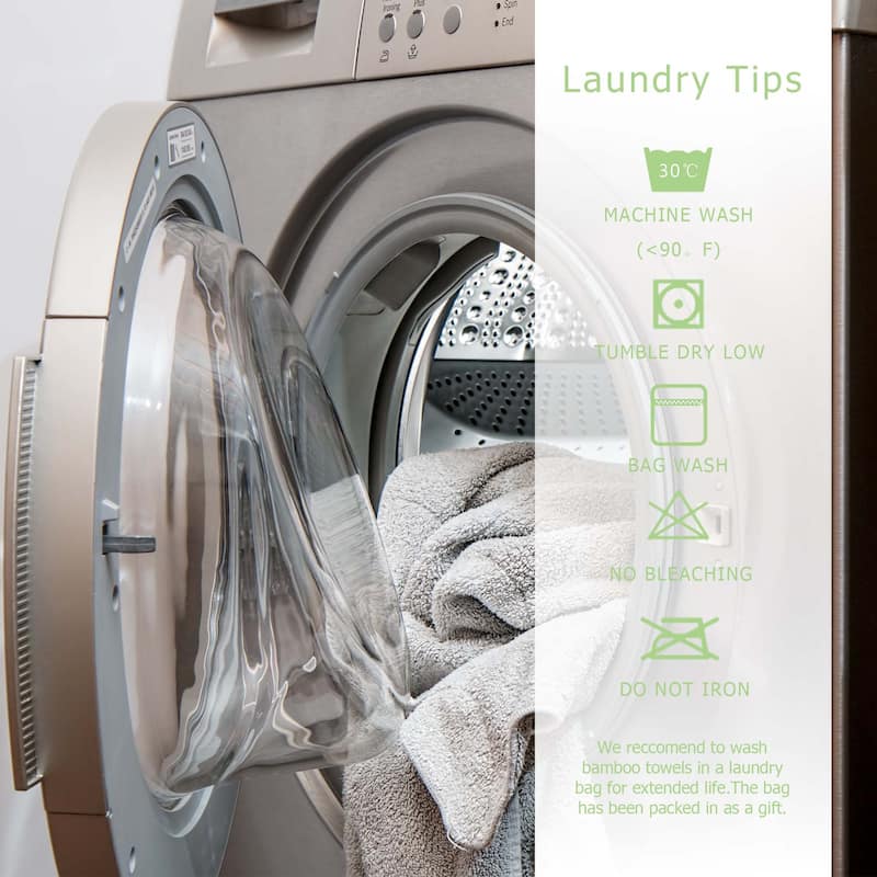 2 Piece Luxury Bamboo Towels Bath Towel Set (27"x54")