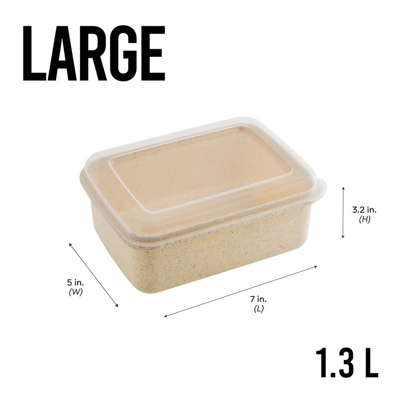 Simplify 6 Piece Natural Food Storage Containers - 7" x 5" x 3.2"