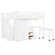 preview thumbnail 15 of 58, Full Size Multifunctional Loft Bed with Wardrobe With Shelves,A Side Desk With 2 Drawers,A Movable Table