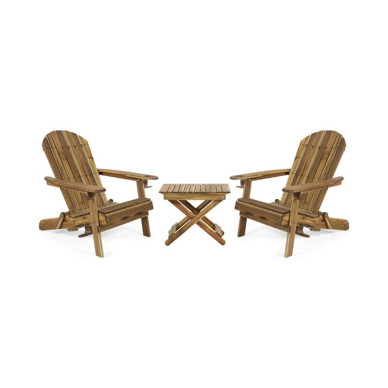Bellwood Outdoor 2-seat Folding Acacia Chat Set by Christopher Knight Home