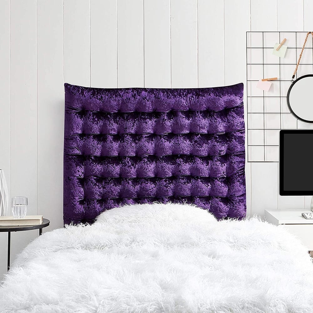 Rainha® Cushion Tufted Velvet Crush College Headboard by DormCo