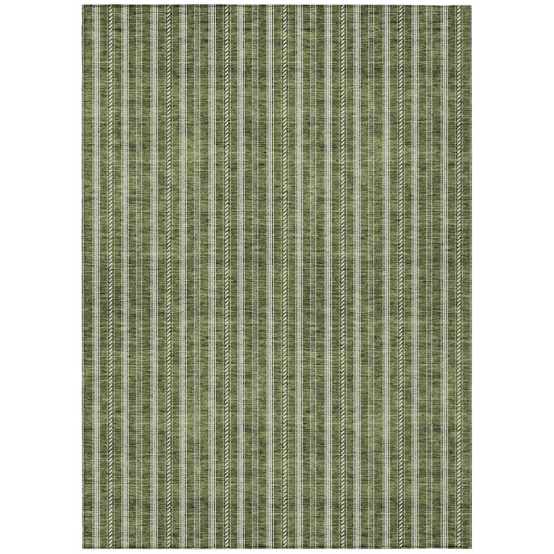 Machine Washable Indoor/ Outdoor Chantille Stripe Twist Rug