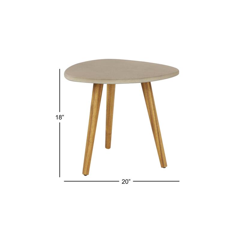 Gray Concrete Resin Modern Outdoor Dining and Accent Table Collection
