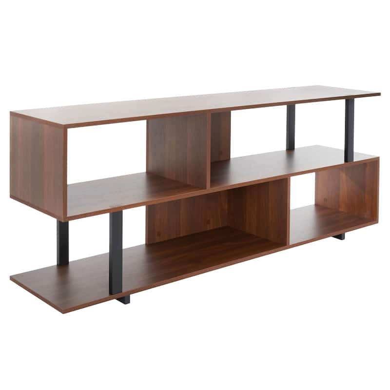 SAFAVIEH Tasia Large Media Stand - 62" W x 14" D x 24" H - 62Wx14Dx24H - Walnut/Black