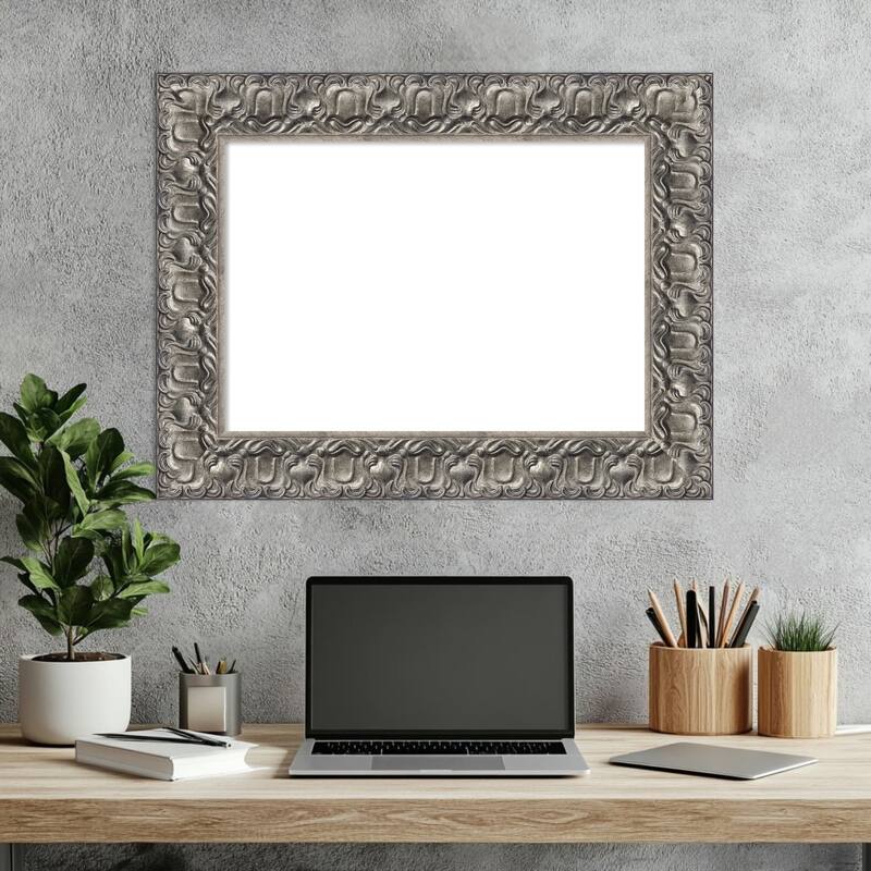 Amanti Art Silver Luxor Framed Dry Erase Magnetic Board