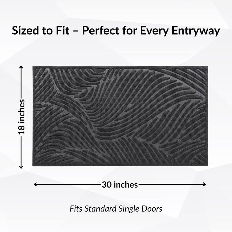 Heavy-Duty Dirt-Trapping Rubber Doormat with Raised Pattern