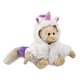preview thumbnail 1 of 4, DolliBu White Squirrel Monkey Unicorn Plush Stuffed Animal with Outfit - 12.5 inches