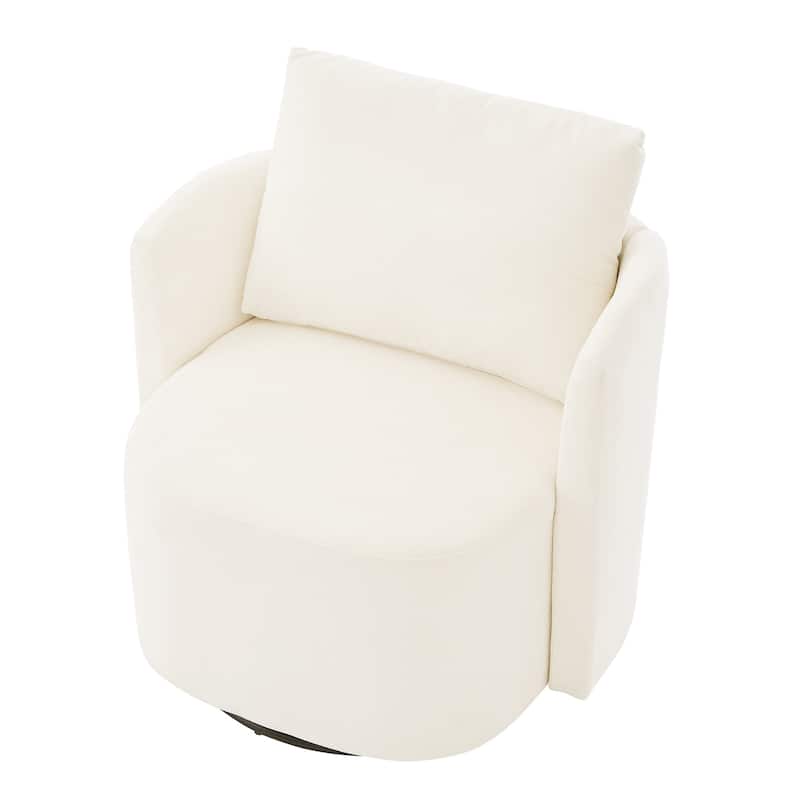 Swivel Chair for Living Room, 29.9" Accent Armchair with Removable Backrest Upholstered Swivel Sofa Chair for Office