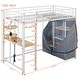preview thumbnail 6 of 16, Twin Size Loft Metal Bed with Desk, Shelves, Power Outlet, LED Light and Wardrobe, White