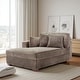 preview thumbnail 134 of 150, 42" W Plush Corduroy Upholstered Chaise Lounge Sleeper for Living Chaise&2 Pillows-Left Facing - Light Brown