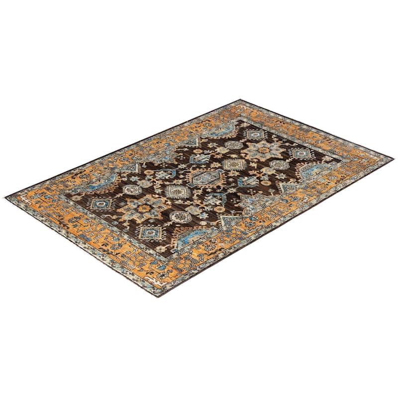 Serapi One-of-a-Kind Hand-Knotted Area Rug - Brown, 4' 0" x 5' 11" - 4' 0" x 5' 11"