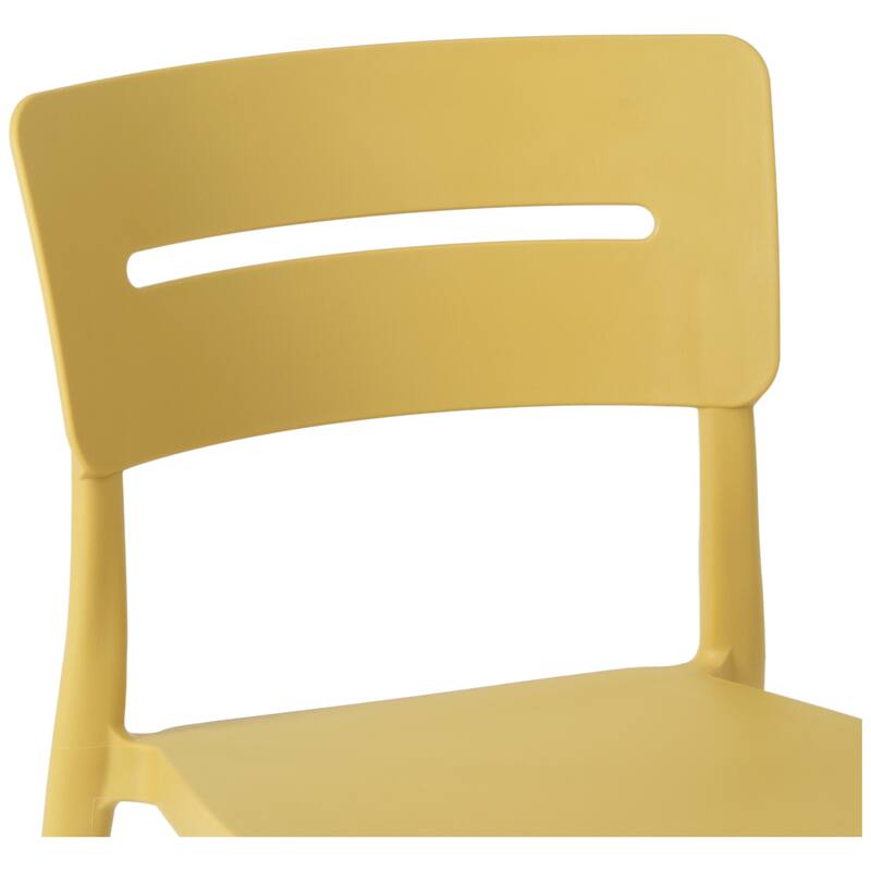 Frond and Form Modern Outdoor Patio Stacking Dining Side Chair (Set of 2)