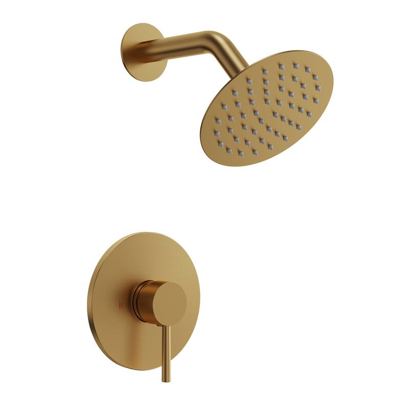 Single-Function Shower Faucet Stainless Steel Rain Shower Head with Pressure-Balanced Valve