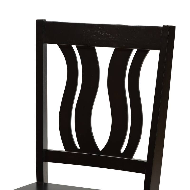 Modern Dark Brown Dining Chair Set - 2 Piece Wood Chairs, Transitional Design, Comfortable Seating - 37.4