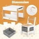 preview thumbnail 5 of 15, 4 in 1 Kids Activity Table and Chairs Set with Reversible Tabletop Included Bookshelves - 24" x 24" x 19"