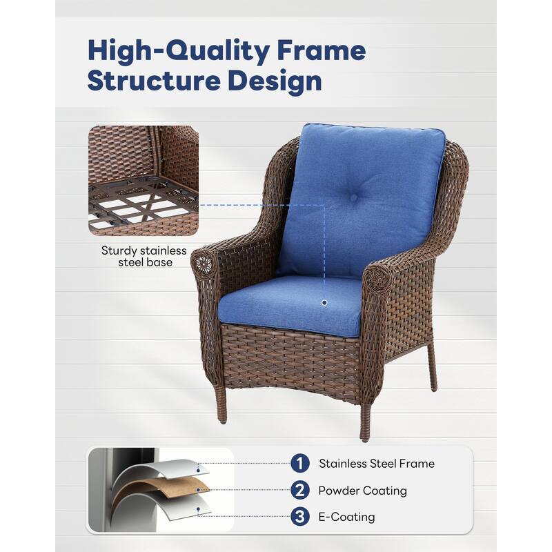 Outside Swivel Chiar with Sofa Arm Chair Table Set