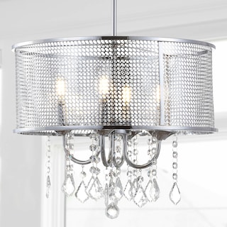 Reese Metal/Crystal Adjustable LED Drop Chandelier, Chrome by JONATHAN  Y