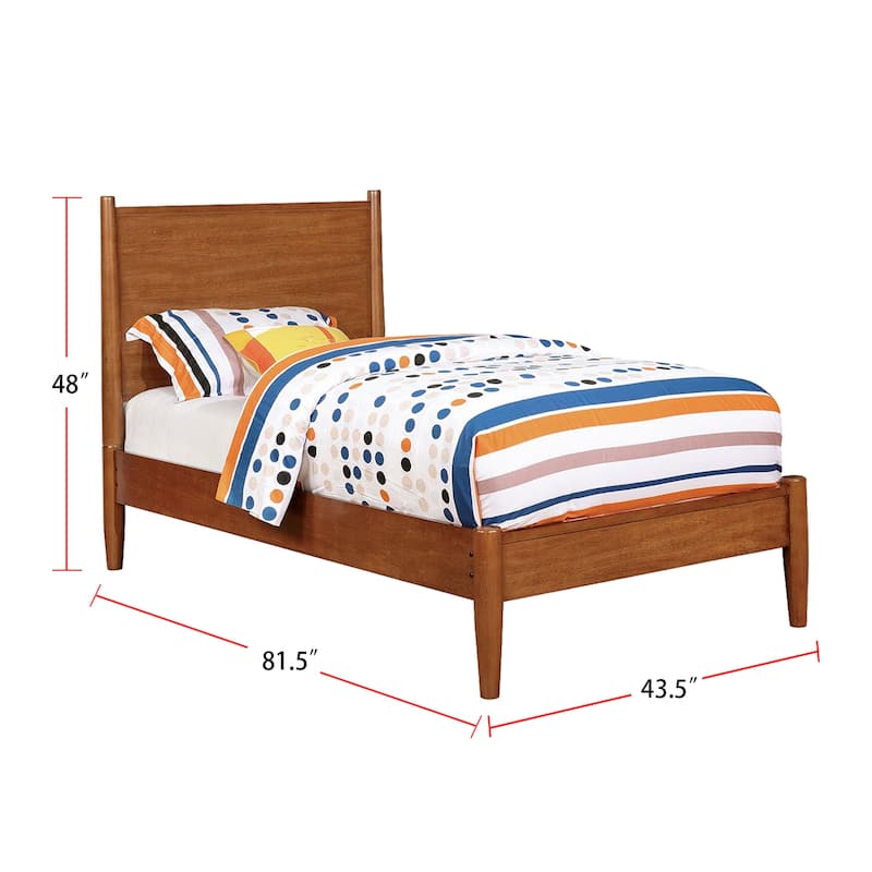 Wooden Platform Bed With Round Tapered Legs