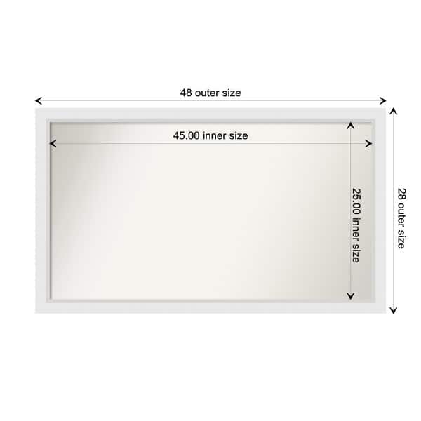 dimension image slide 5 of 93, Wall Mirror Choose Your Custom Size - Extra Large, Blanco White Wood