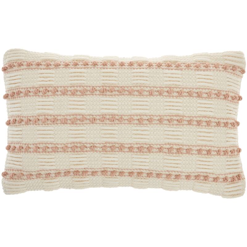 Mina Victory Life Styles Woven Lines And Dots Textured Throw Pillow