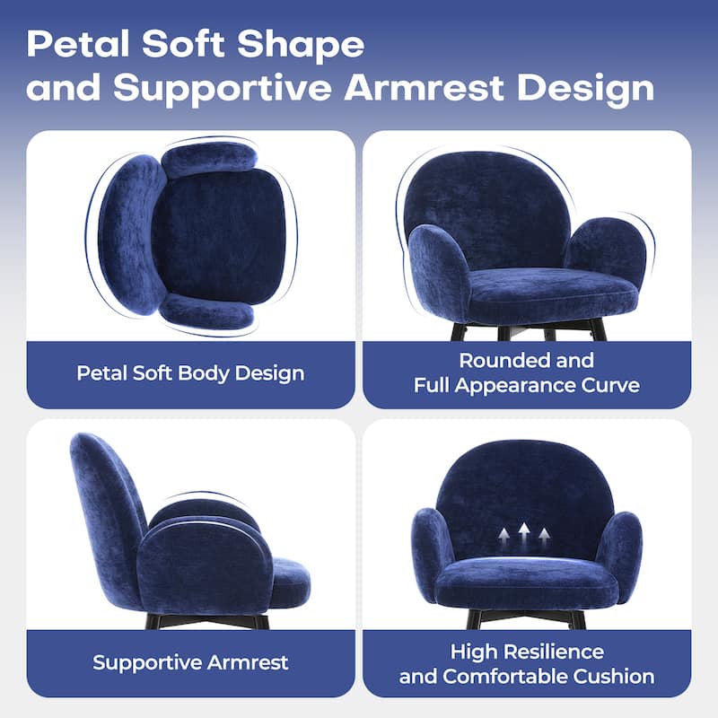 Upholstered Swivel Counter Stools with Arms Set of 2 - 38.6"H * 22.83"W * 22.83"D