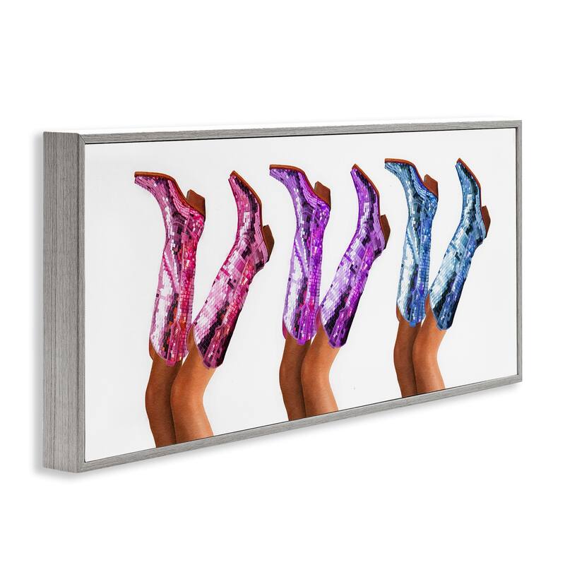 Stupell Trendy Glam Cowgirl Boots Framed Giclee Art Design By Amanda Greenwood