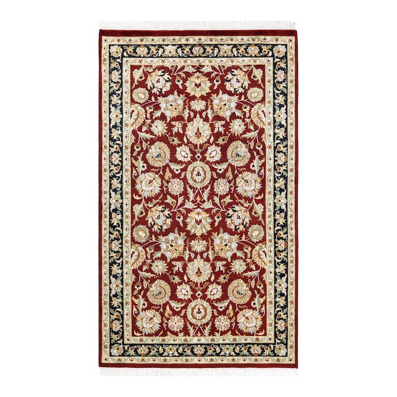 Overton Handknotted Wool Traditional Oriental Red Area Rug - 3' x 5' - Red - 3' x 5'