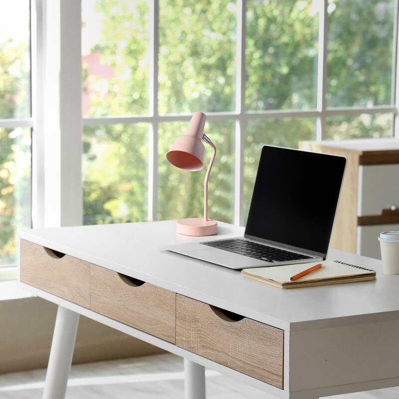 Gooseneck Desk Lamp with Cone Shade - 15.25" - Blush Pink