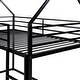preview thumbnail 13 of 26, Twin House Bunk Bed with Slide, Ladder, and Guardrails, Metal Frame, Black