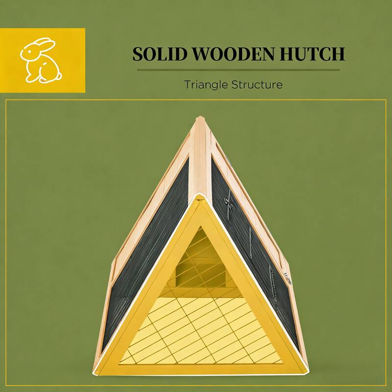 A-Frame Wooden Pet House,Small Animal Cage Rabbit Hutch