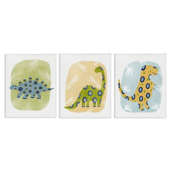 slide 2 of 11, Stupell Three Patterned Dinosaurs Canvas Wall Art Design By Lisa Nohren (Set of 3) 11 x 14