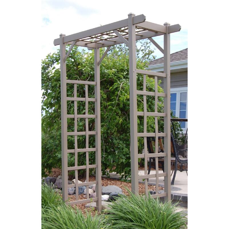 DuraTrel Elmwood 57" x 85" White Vinyl Arbor