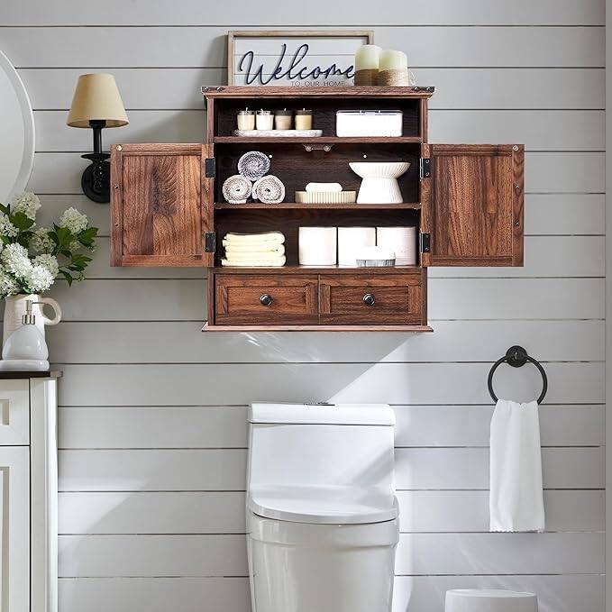 24" Farmhouse Wide Bathroom Wall Cabinet, Medicine Cabinet
