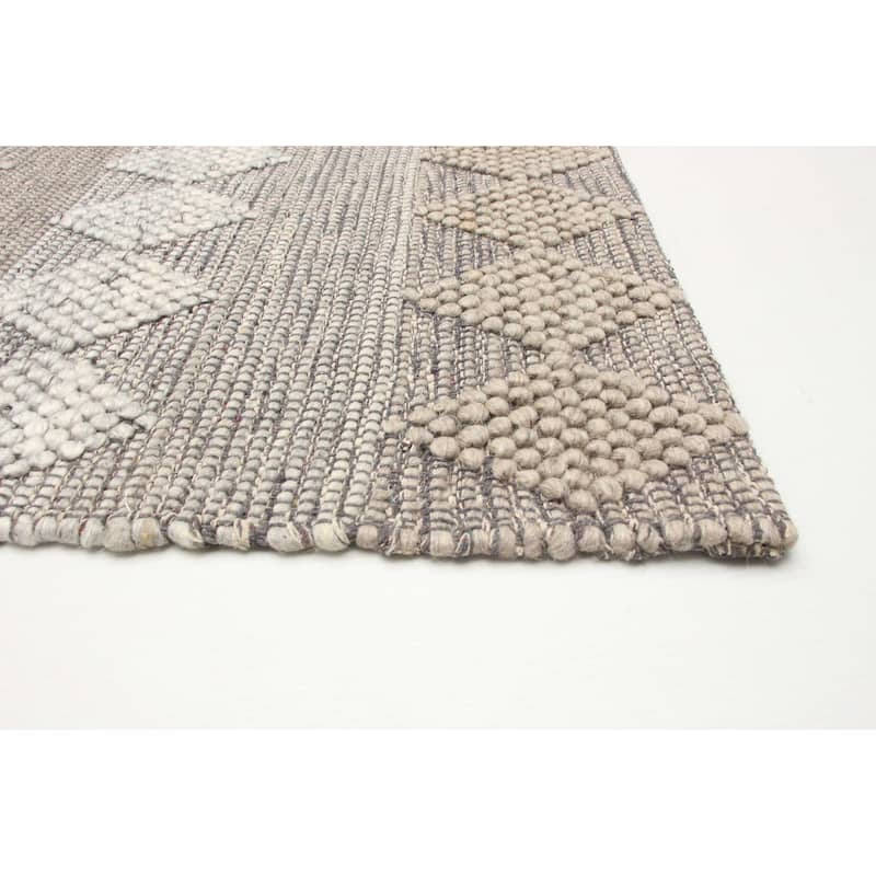 ECARPETGALLERY Braid weave Sienna Khaki Wool Rug - 6'1 x 9'0