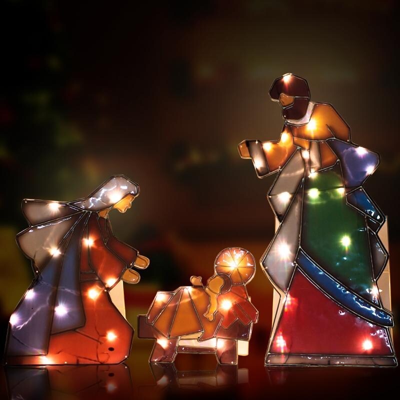 Shop Holy Family Lighted Indoor Outdoor Mosaic Nativity Christmas