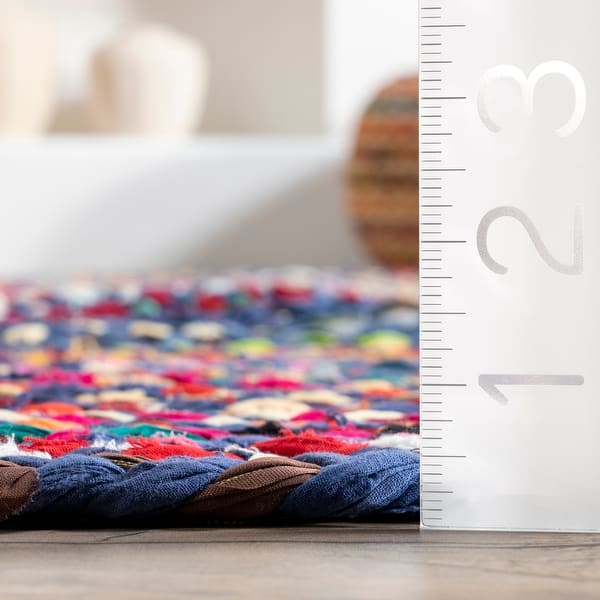 dimension image slide 1 of 5, Nuloom Tammara Bohemian Hand Braided Area Rug