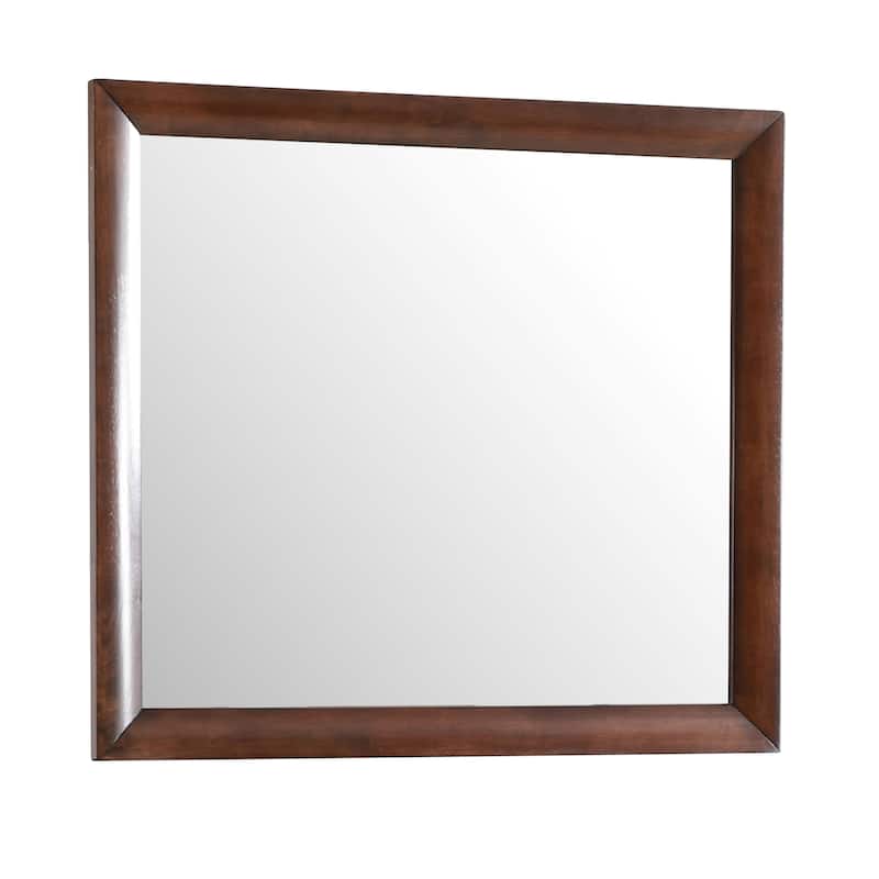 Rectangular Wooden Framed Dresser Wall Mirror - 39" - Brown