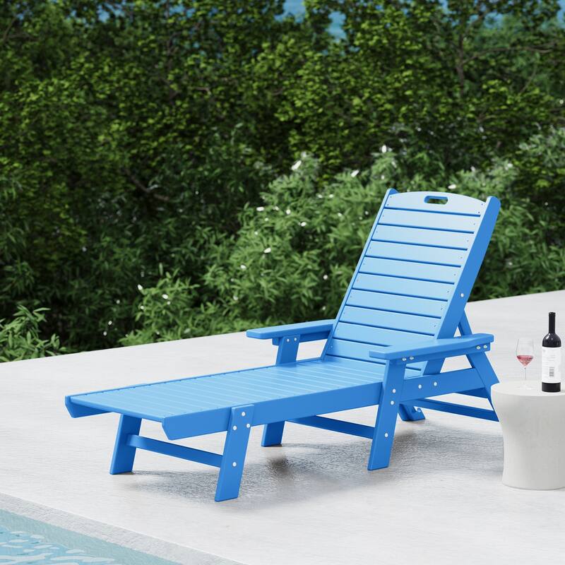 Laguna Hdpe All Weather Outdoor Patio Pool Reclining Chaise Lounge
