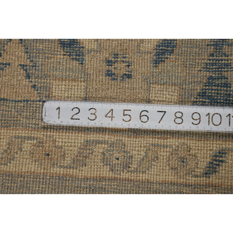 Hand Knotted Oriental 100% Wool Carpet Transitional All-Over Navy Blue & Blues Oushak Area Rug - 9' 11'' X 8' 6''