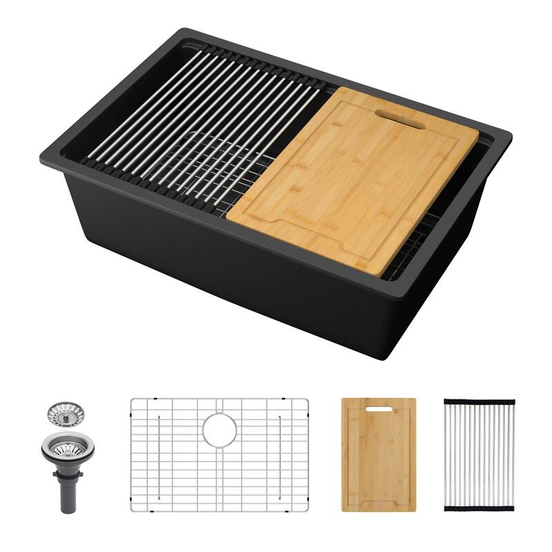 28" Undermount Single Bowl Quartz Kitchen Sink - 28'' x 19'' x 9.65''