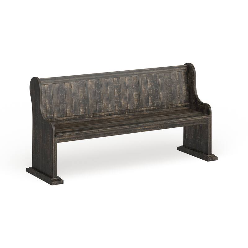 Magnussen Home Bellamy Peppercorn Bench - 67.75"W x 20.5"D x 34.38"H - 67.75"W x 20.5"D x 34.38"H - Peppercorn