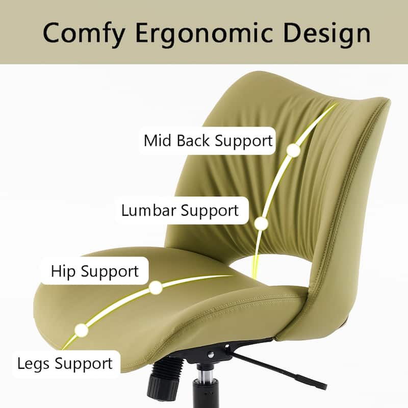 Ergonomic Faux Leather Office Chair, Swivel Task Chair