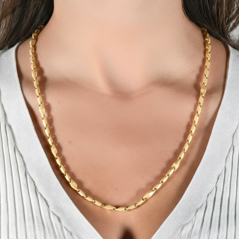 Bliss Diamond Yellow Gold Women's 24" Chain Necklace 17 Grams 4mm Thick