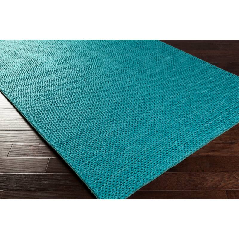 Hand Woven Yale Contemporary Solid Braided New Zealand Wool Area Rug