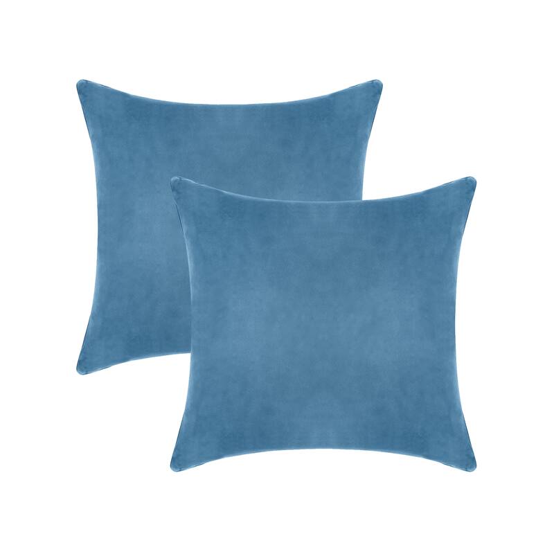 A1HC Pack of 2 Velvet Throw Pillow Insert, Hypoallergenic Down Alternative Fill - 24x24 Inches - Navy Blue