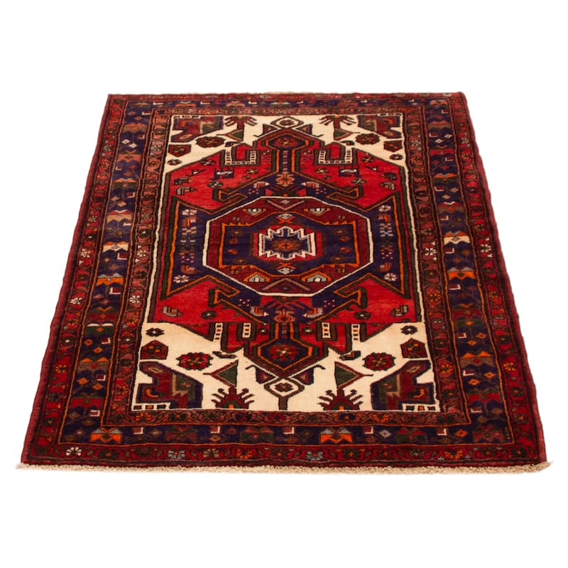 ECARPETGALLERY Hand-knotted Andelz Red Wool Rug - 4'6 x 6'4