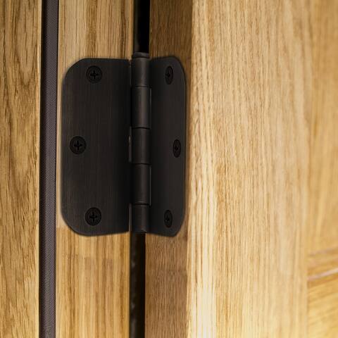 Design House 6-Hole 3 1/2" x 3 1/2" 5/8" Radius Door Hinge 3-Pack Oil Rubbed Bronze
