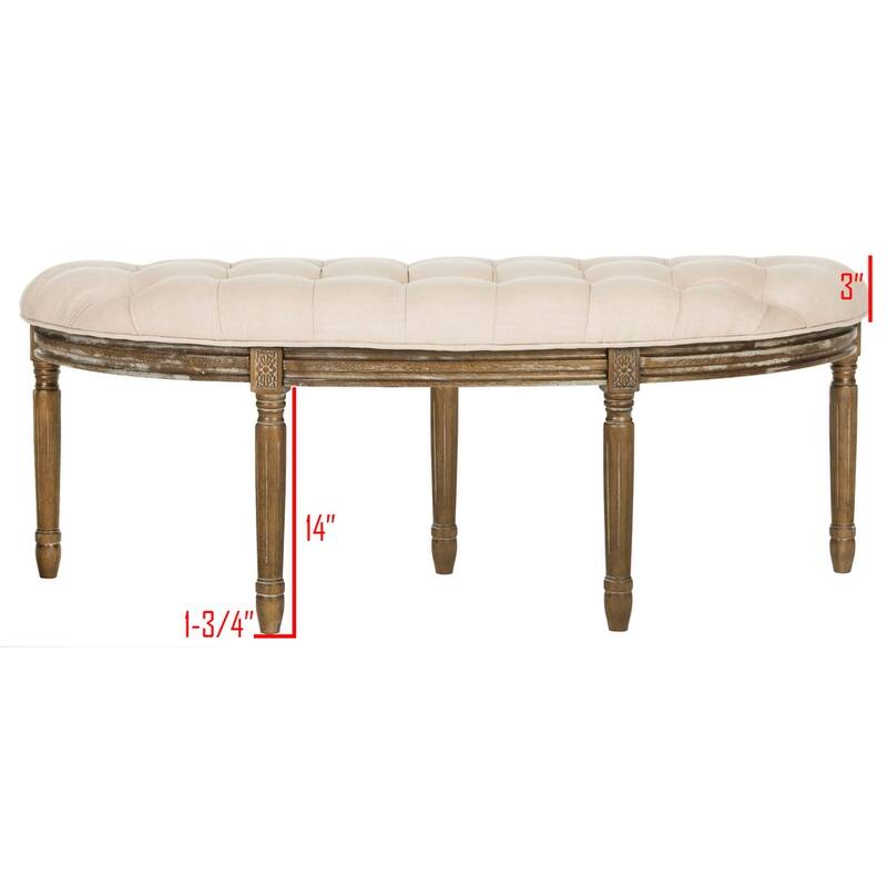 SAFAVIEH Kerasoula Rustic Semi Circle Bench - 50" W x 19.3" D x 19.3" H - 50Wx19Dx19H